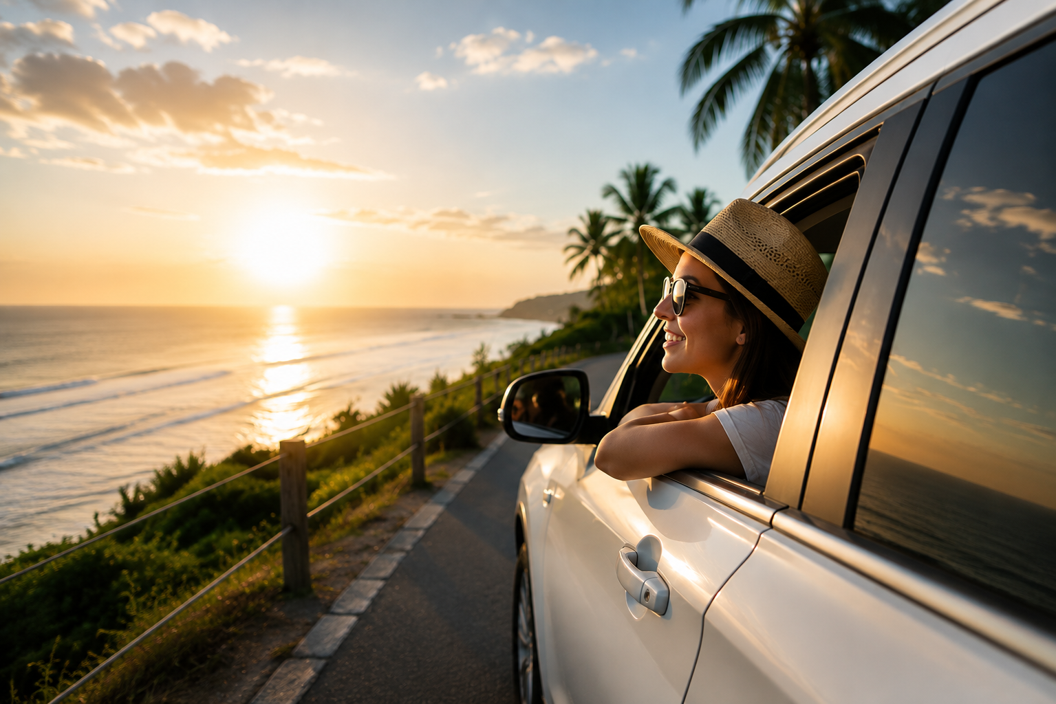 Cliente aproveitando a viagem em Porto Seguro